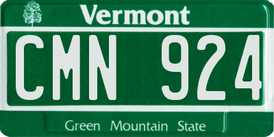 VT license plate CMN924