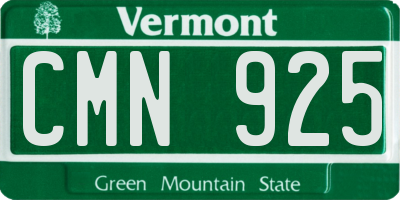 VT license plate CMN925