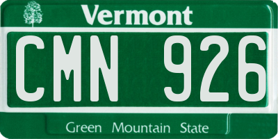 VT license plate CMN926