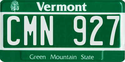 VT license plate CMN927