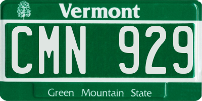 VT license plate CMN929