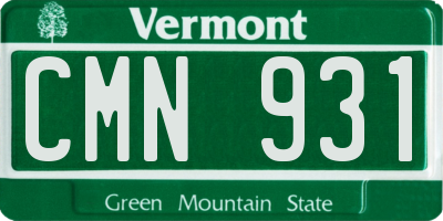 VT license plate CMN931