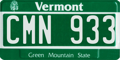 VT license plate CMN933