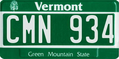 VT license plate CMN934