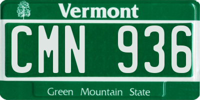 VT license plate CMN936