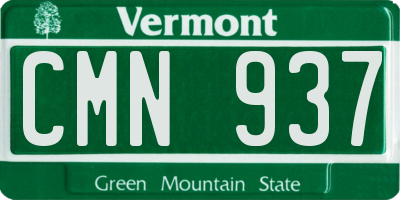VT license plate CMN937