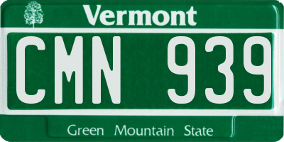 VT license plate CMN939