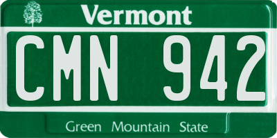 VT license plate CMN942