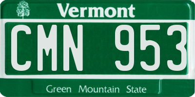 VT license plate CMN953