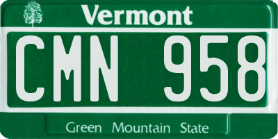VT license plate CMN958