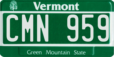 VT license plate CMN959