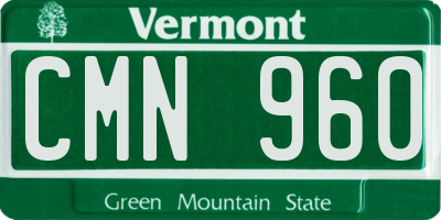 VT license plate CMN960