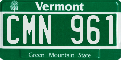 VT license plate CMN961