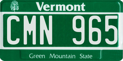 VT license plate CMN965