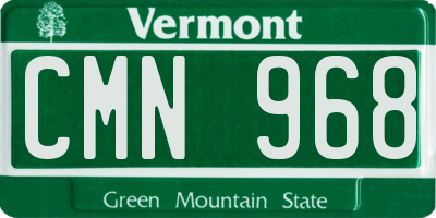 VT license plate CMN968