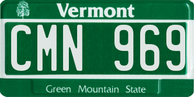 VT license plate CMN969