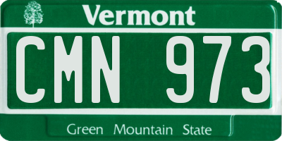 VT license plate CMN973