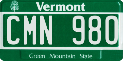 VT license plate CMN980