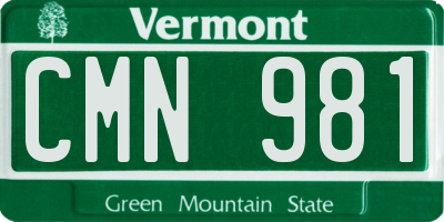 VT license plate CMN981