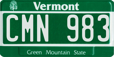 VT license plate CMN983