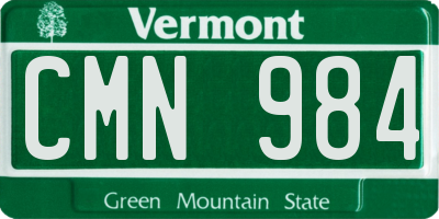 VT license plate CMN984