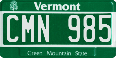 VT license plate CMN985