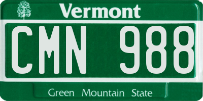 VT license plate CMN988