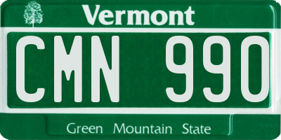 VT license plate CMN990