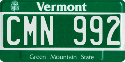 VT license plate CMN992