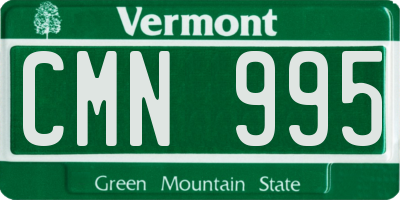 VT license plate CMN995