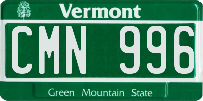 VT license plate CMN996
