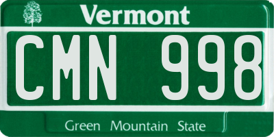 VT license plate CMN998