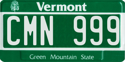 VT license plate CMN999