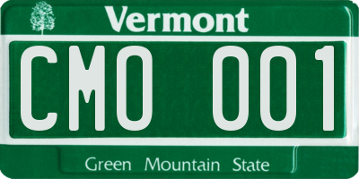 VT license plate CMO001