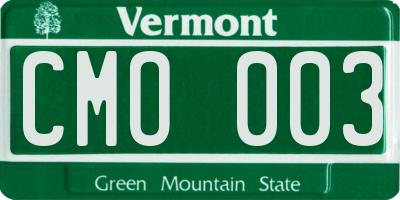 VT license plate CMO003