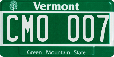 VT license plate CMO007