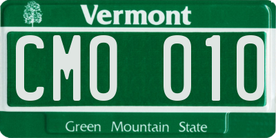 VT license plate CMO010