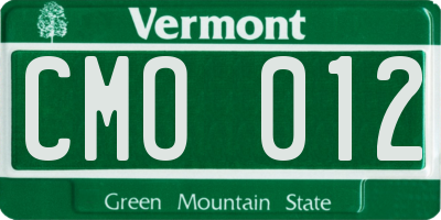 VT license plate CMO012