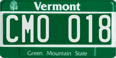 VT license plate CMO018