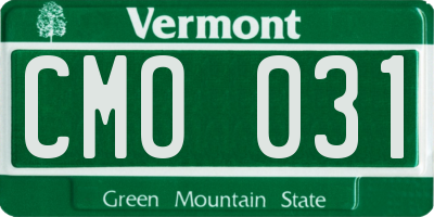 VT license plate CMO031