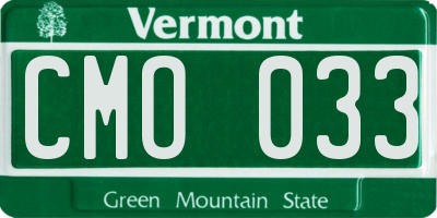 VT license plate CMO033
