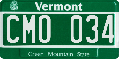 VT license plate CMO034
