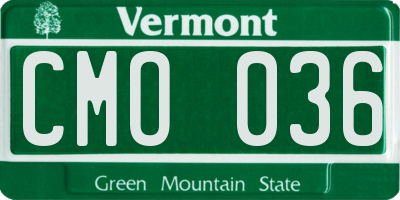 VT license plate CMO036