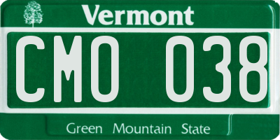 VT license plate CMO038