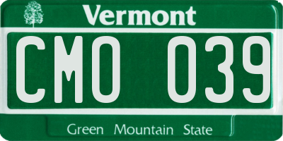 VT license plate CMO039