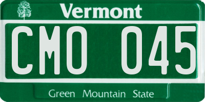 VT license plate CMO045
