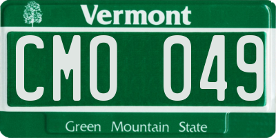 VT license plate CMO049