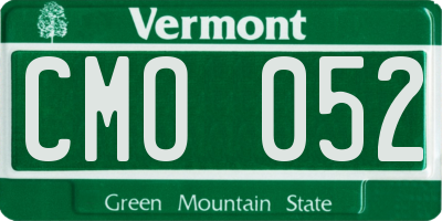 VT license plate CMO052