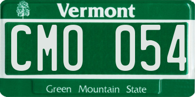VT license plate CMO054