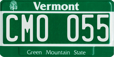 VT license plate CMO055